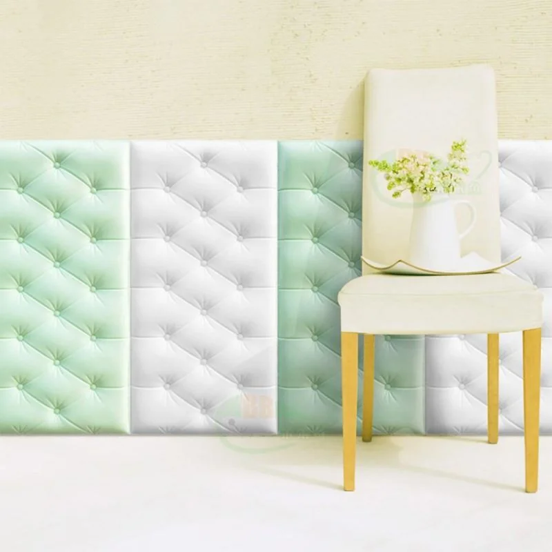 

New 3D Faux Leather PE Foam Wall Sticker Waterproof Self Adhesive Wallpaper For Living Room Bedroom Kids Room Nursery Home Decor
