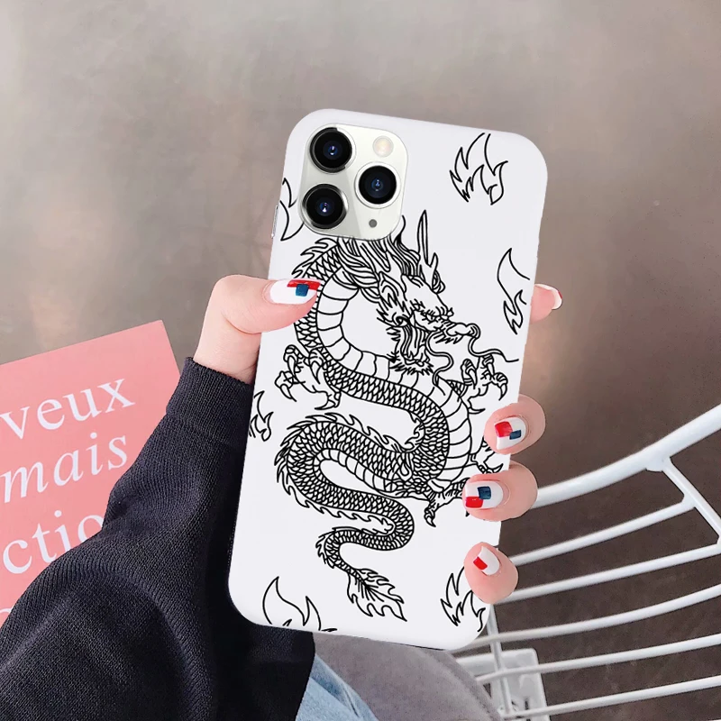 Забавный чехол JAMULAR с красным драконом для телефона iPhone 12 11 Pro XS MAX SE 2020 XR 7X8 6Plus Модный мягкий силиконовый