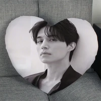 hot sale lee dong wook pillow case heart shaped zipper pillow cover satin soft no fade pillow cases home textile decorative