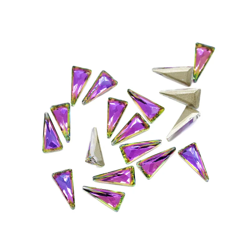 5 шт. 5*11 мм треугольная форма плоская задняя сторона кристаллы AB стразы для