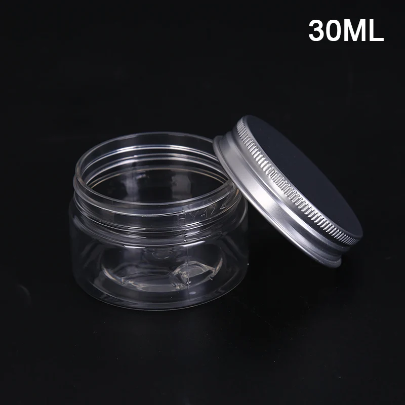 30-250ml Capacity Plastic Storage Bottle Home Food Sample Container Empty Jar Aluminum Cap Cosmetic Tin Pot Lip Balm Oil Wax | Дом и сад