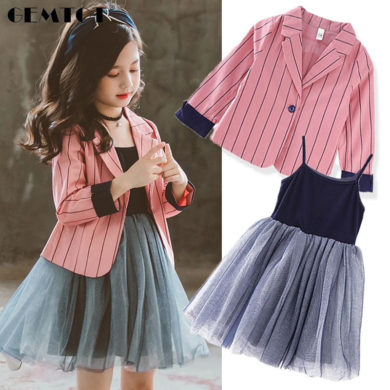 Новое поступление 2019 модный костюм для девочек пиджак платье элегантное дамское