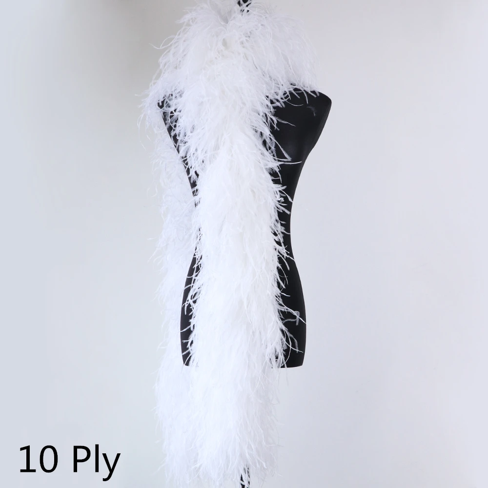 1-20 слойная окрашенная искусственная боа 2 метра Белая Шаль из страусиных перьев