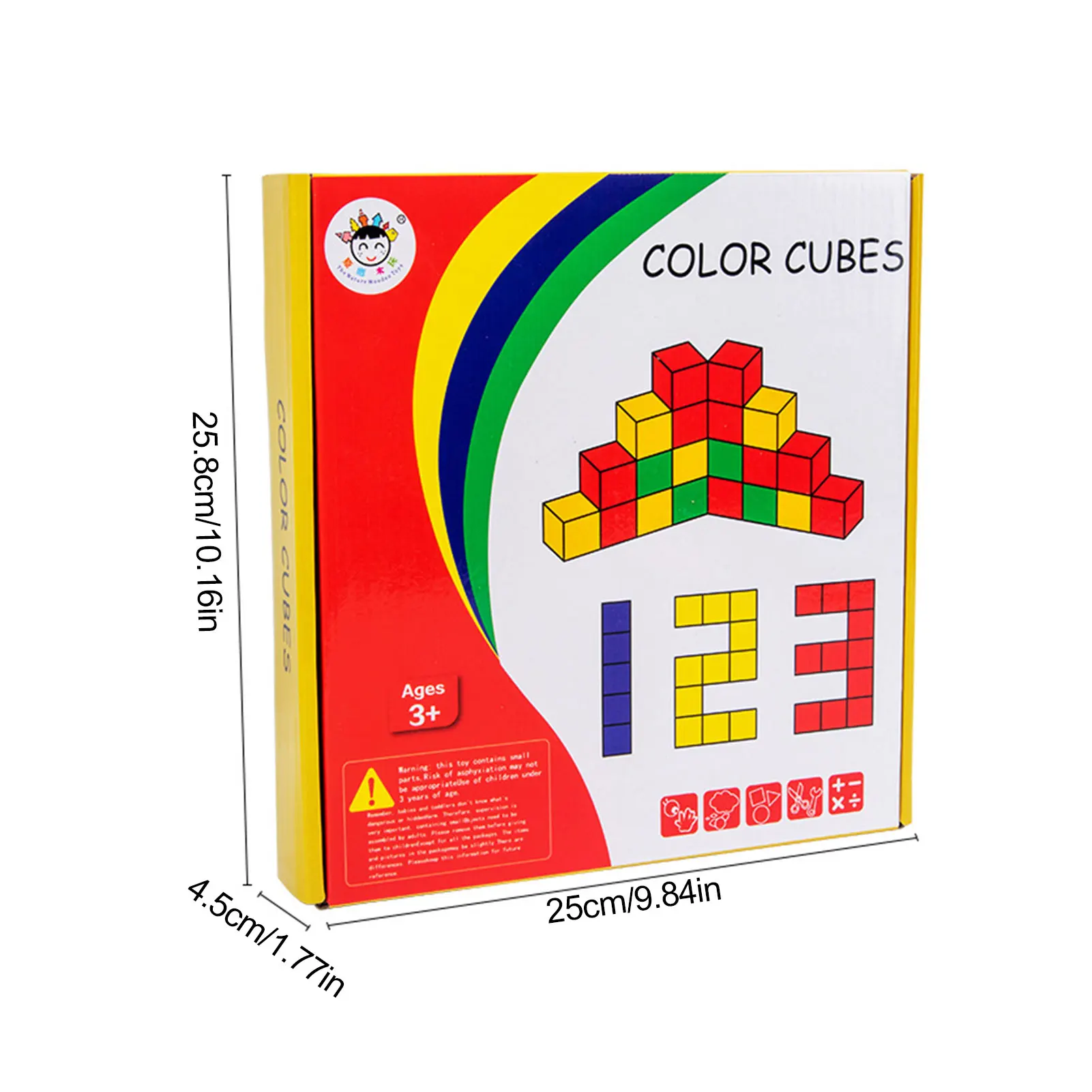 

78 Pcs Colorful Wooden Cubes Dice Blocks Kids Math Learning Fun Early Educational Toys For Children
