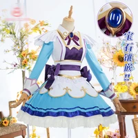 costume lol cos gwen cosplay costume coffee sweetheart cute lolita women maid outfit dress g