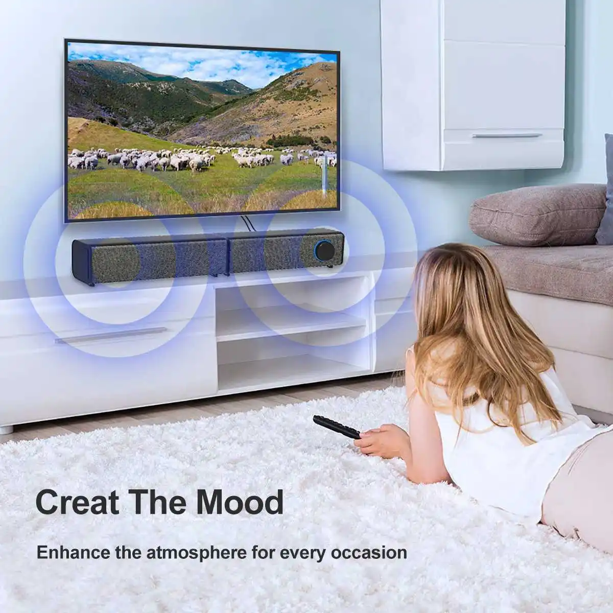 20w tv sound bars wireless bluetooth 5 0 speakers detachable soundbar home theater dual connection methods for tv pc smartphone free global shipping