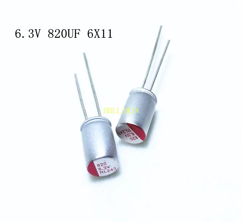 10 шт. 6 3 V 820 мкФ 6.3v820uf 6x11 6*11 мм 6X11MM твердотельными конденсаторами для материнская