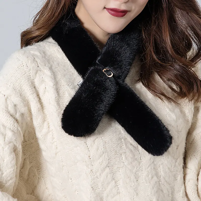 M MISM теплый зимний шарф с воротником из искусственного меха шелковый животным