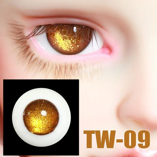 

BJD Doll eyes suitable for 1-3 1-4 1-6size TW-09 series of flashing Gold non-pupil glass eyes doll accessories