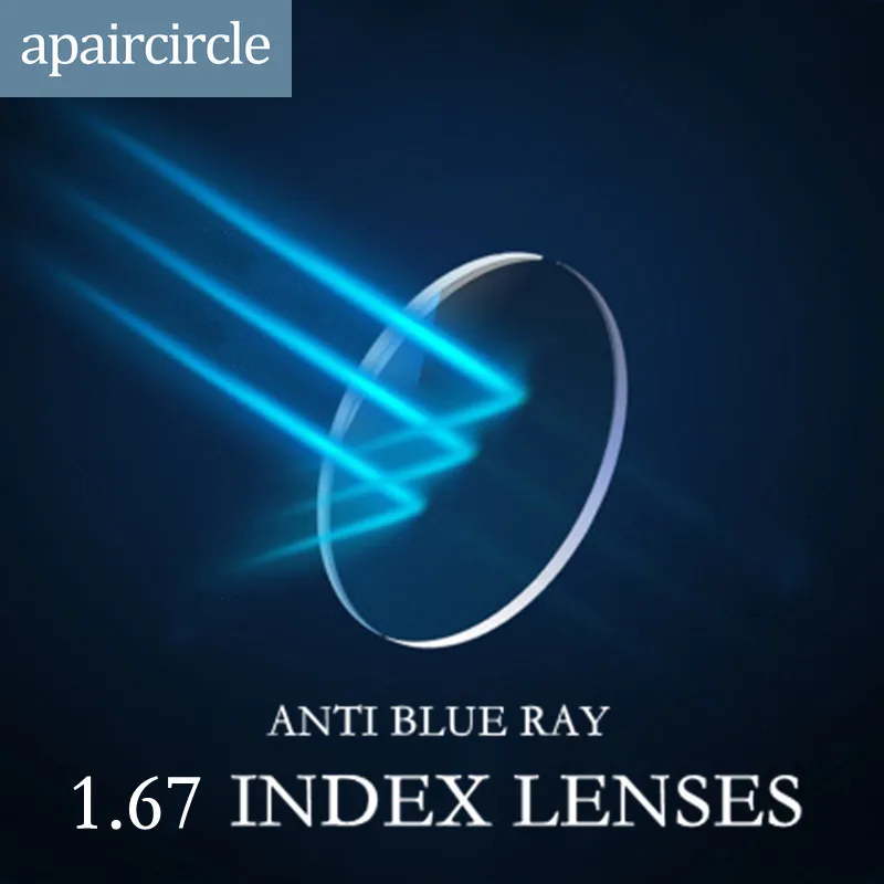 

APAIRCIRCLE 1.67 Index Anti Blue Ray Prescription Lens CR-39 Resin Aspheric Clear Glasses Myopia Hyperopia Presbyopia Lens