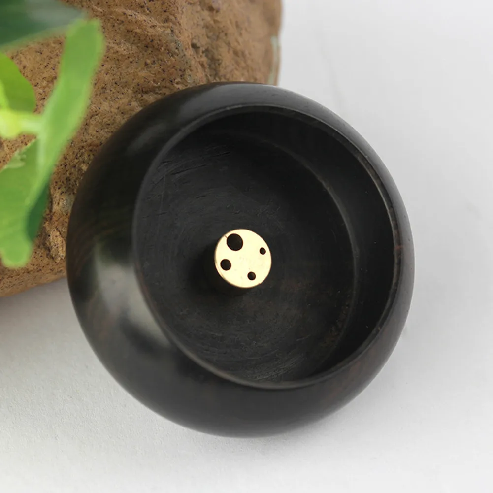 

1pcs Incense Holder+1pcscopper Incense Plug Black Ebony Wood Incense Burner Incense Stick Holder Home Decoration Gift