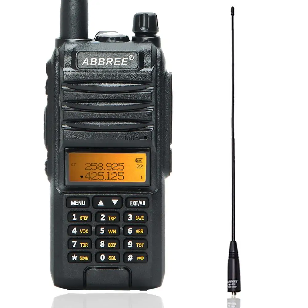 Abbree AR-F3 трехдиапазонный 8 Вт рация uhf vhf 220-260 МГц ветчина длинный диапазон ручной двухсторонний cb радио добавить тактическую антенну - Цвет: AR-775 Telescopic