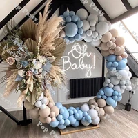 diy blue balloons garland arch oh baby shower balloon kit double nude taupe globos baby shower wedding party decor supplies