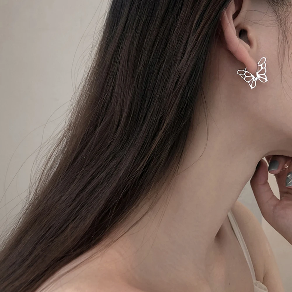 

New Fashion Vintage Metal Hollow Butterfly Ear Clips For Women Girls Cute Piercing Cartilage Ear Jewelry