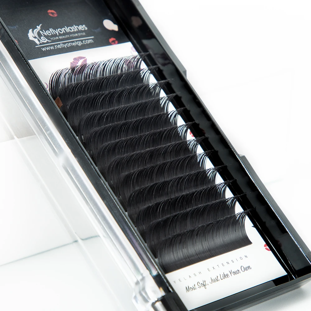 Накладные ресницы Neflyonlashes корейские шелковые для наращивания индивидуальные из