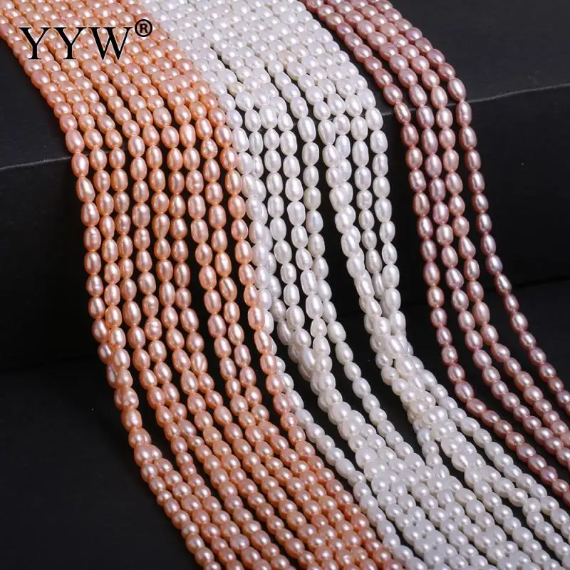 

Cultured Rice Freshwater Pearl Beads polished DIY 3.5-4mm Approx Sold By Strand for women DIY jewelry making Accessories