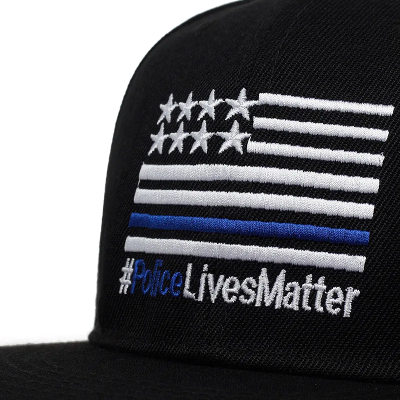 Мужская тонкая синяя шляпа LIBERWOOD черная вышитая Кепка с надписью Police Lives Matter в
