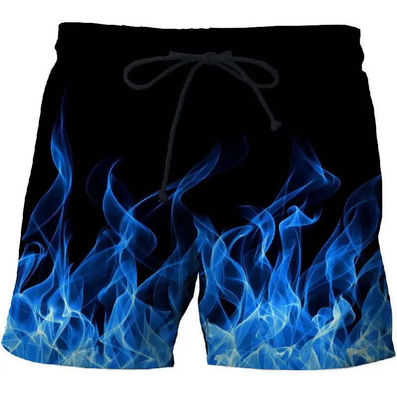 Мужские пляжные шорты Blue flame быстросохнущие для фитнеса уличные забавные с 3D