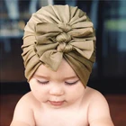 Милая детская шапочка из хлопковой смеси-тюрбан, детские головные уборы для девочек, головной убор для малышей, шапка для душа, реквизит для фотографирования в подарок на день рождения