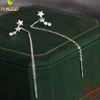 14k gold star long tassel earrings for women 925 sterling silver jewelry zircon meteor drop earings 2021 fall new arrival