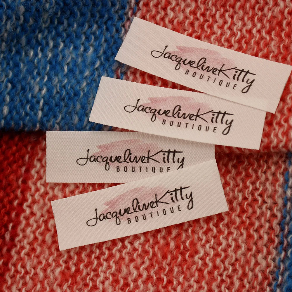 

Custom Sewing Labels, Personalized Brand, With Love, , Printing Tags, Watercolor, Business Name, Cotton, 20mm x 70mm (MD5078)
