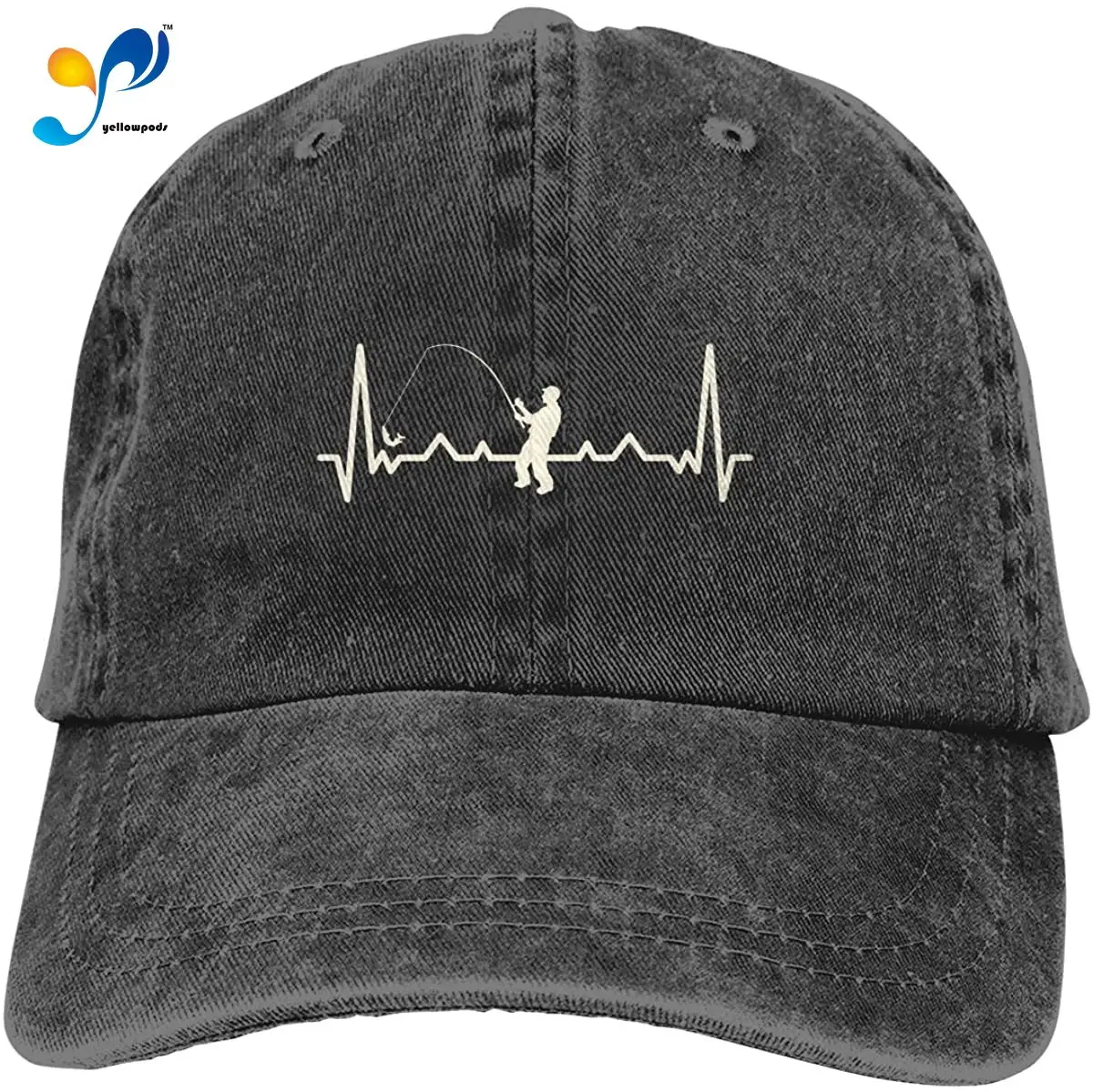 

Fishing Heartbeat Unisex Soft Casquette Cap Fashion Hat Vintage Adjustable Baseball Caps