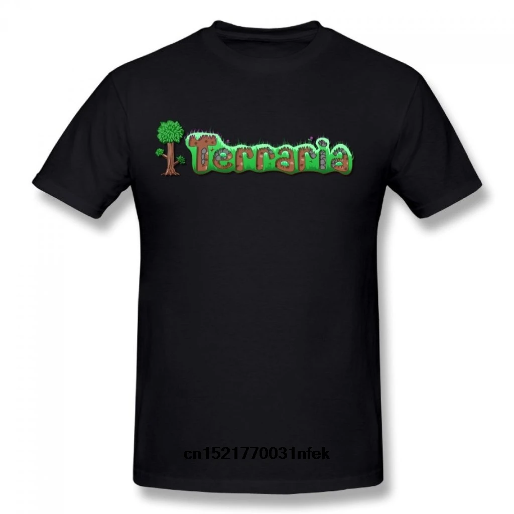 Мужская футболка с логотипом игры SF Terraria хлопковая забавная коротким рукавом