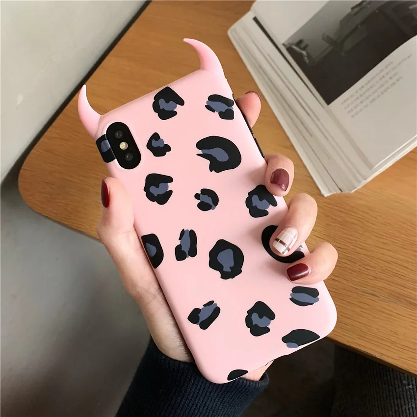 3D чехол с дьявольским рогом для iPhone11ProMax XR 7 8 Plus 6S XSMAX Leopard IMD телефона Samsung Note10Plus Note9