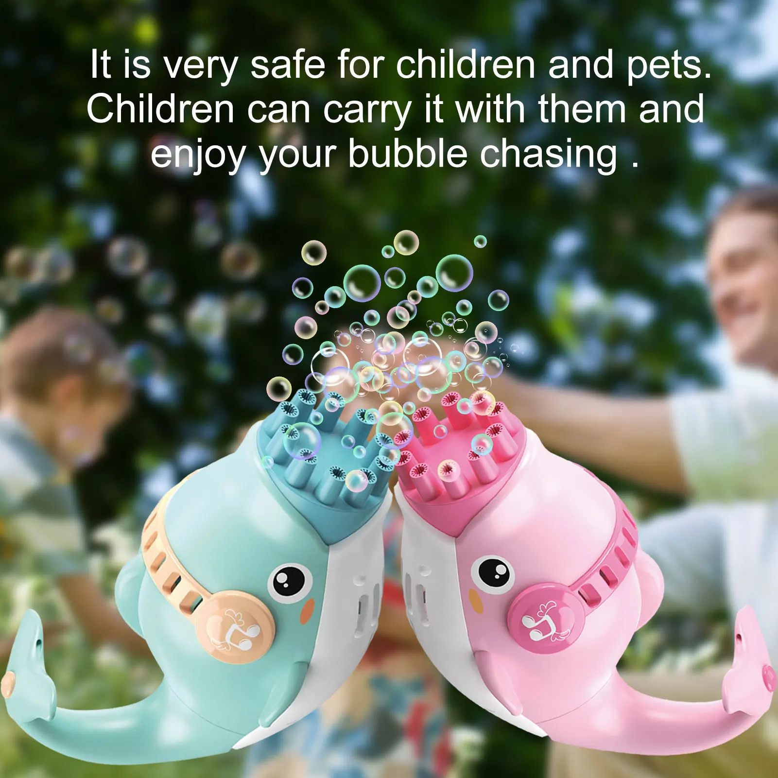 2021 Gatling Cute Dolphin Bubble Machine Multifunctional Automatic Make Blower Electric Maker With Cold Fan Mode |