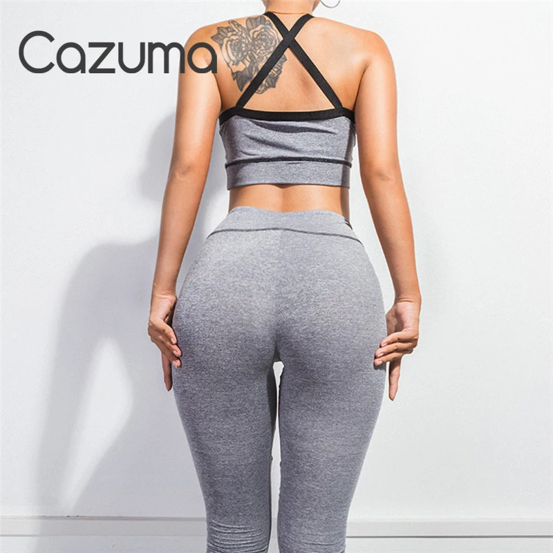 Женские штаны Cazuma комплект из 2 предметов одежда для занятий йогой Лоскутная