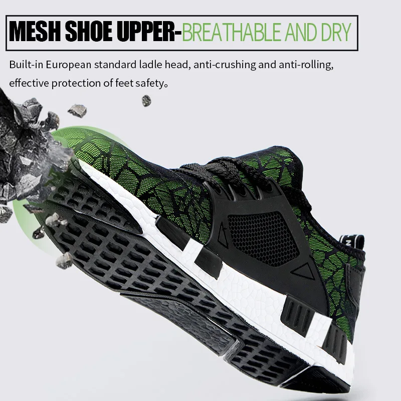 Мужская защитная обувь дышащая Летняя мужская и женская для мужчин Рабочая со