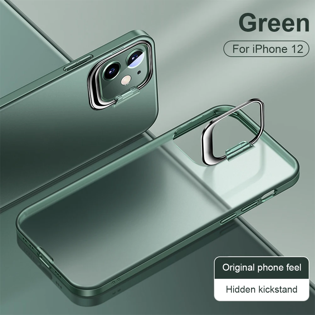 

Ultra Thin Lens Protection Shockproof Bumper Luxury Plating Kickstand Bracket Phone Case For iPhone 11 12 13 Pro Max 12 13 Mini
