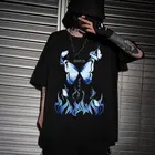 Футболка мужская и женская, синяя, с коротким рукавом, в стиле Харадзюку, в стиле хип-хоп, 2021