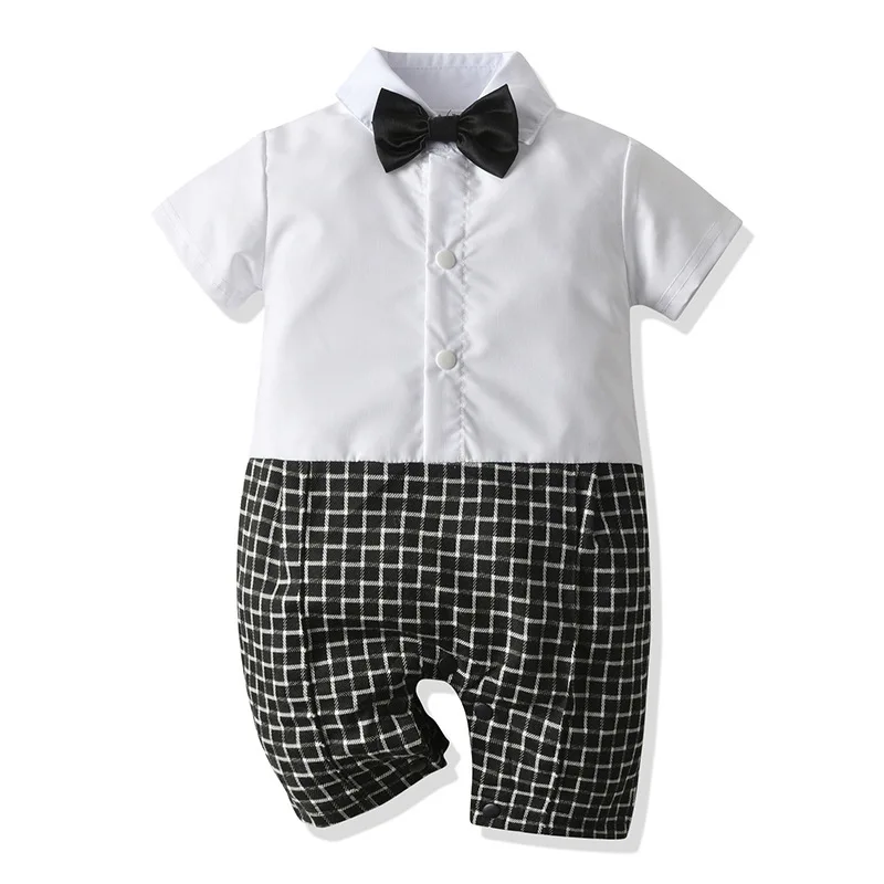 Boy Clothes Romper Jumpsuit Formal Dress Gentleman Bow Tie Sets Boys Party Vest Shorts Suits 3 PCS Outfits |