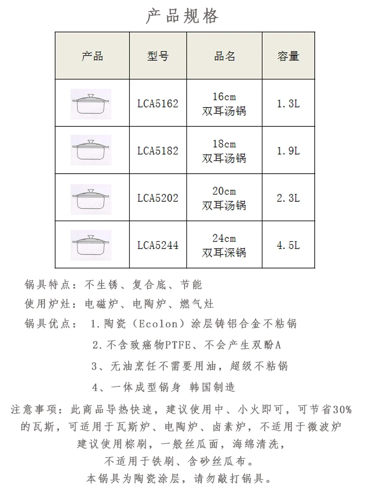 

Korean Style Stainless Steel Double Bottom Soup Pot Ceramic Non Stick Pot Double Ear Pot Induction Thickening Olla Dining Eg50tg