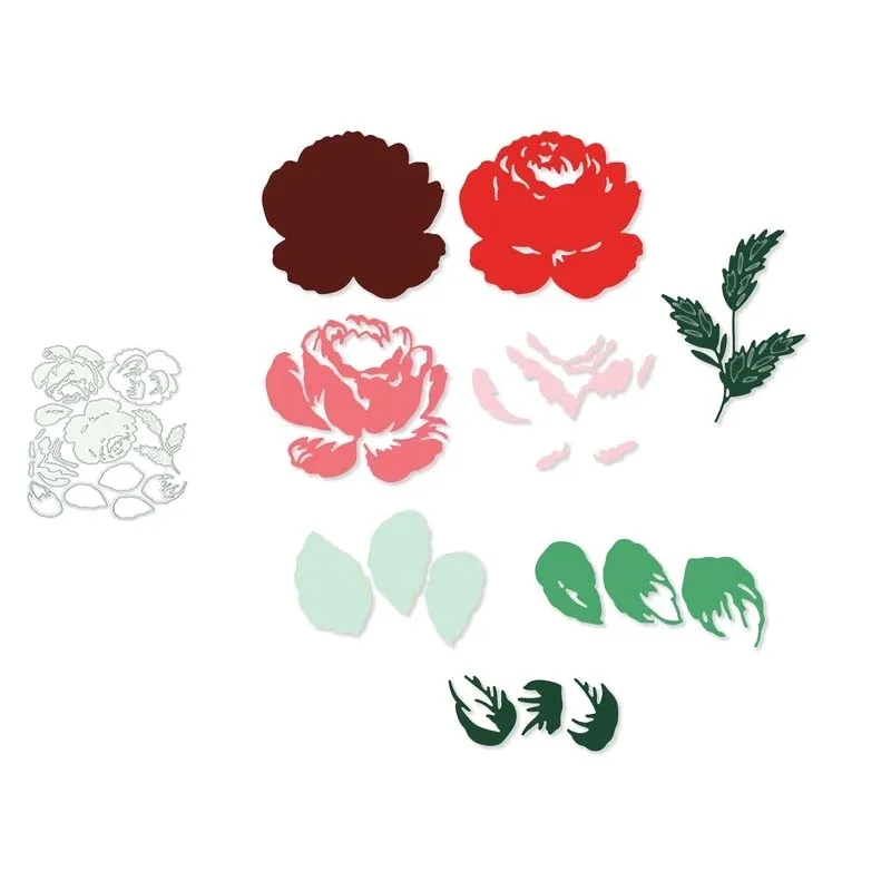 

2021 New Metal Cutting Dies Beautiful Flowers Leaves Craft Scrapbooking Handmade Knife Mould Blade Punch Stencils Dies Cut Model