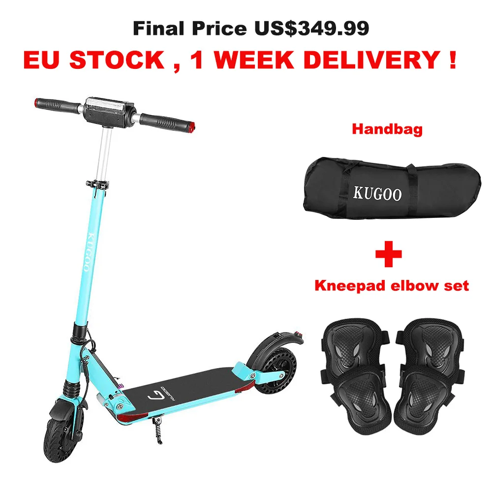 [ЕС сток] KUGOO S1 PRO складной электрический скутер для взрослых 350 Вт ЖК-дисплей 8 дюймов шина для Xiaomi M365 электрический скутер E скутер - Color: Blue