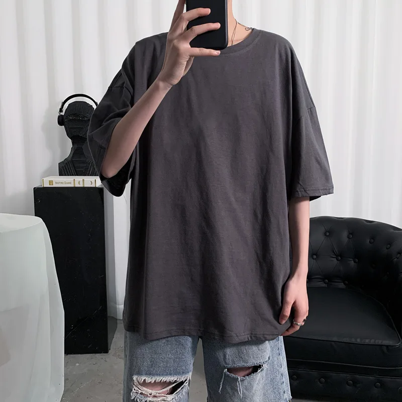 

Basic Cotton T Shirt Women Summer New Oversized Solid Tees Casual Loose Male Streetwea Tshirt Korean O Neck Female Tops