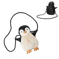2020 autumn and winter new cute little penguin messenger bag toy doll three dimensional shape shoulder bag black