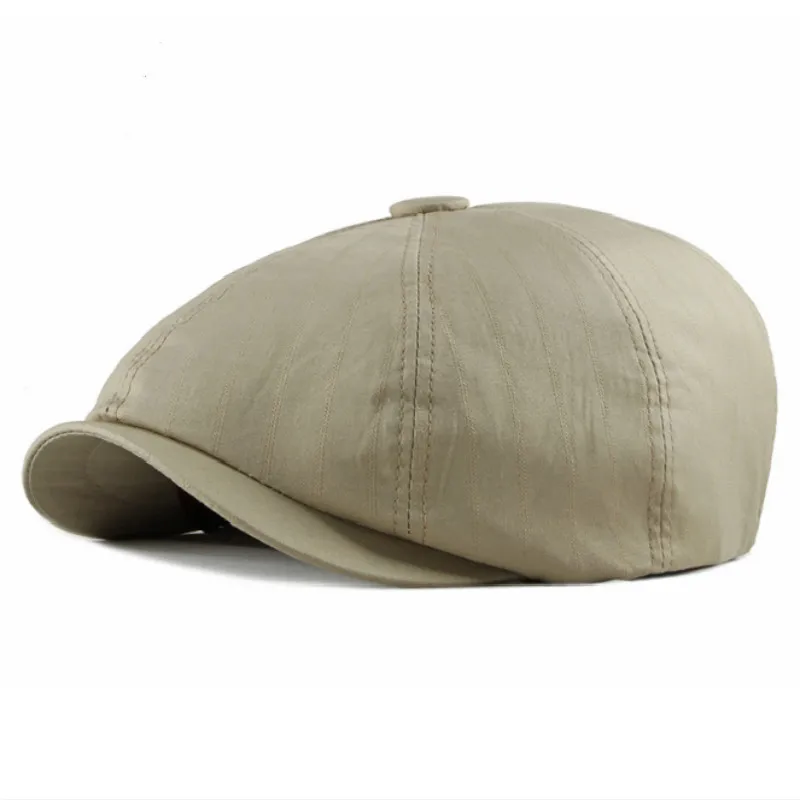 Винтажная полосатая плоская шляпа Повседневный Ретро мужской берет газетчика