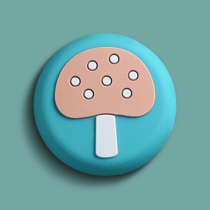 Mushroom 1 шт. для двери, в виде героев мультфильмов пробка силиконовая самоклеющаяся настенная защита дверные ручки бамперы буферная защита пробки глушители краш-пад - Цвет: Mushroom