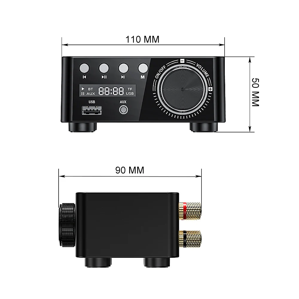 AIYIMA TPA3116 мини усилитель звука 5 0 усилители Bluetooth стерео Hi Fi аудио 50 Вт USB TF MP3