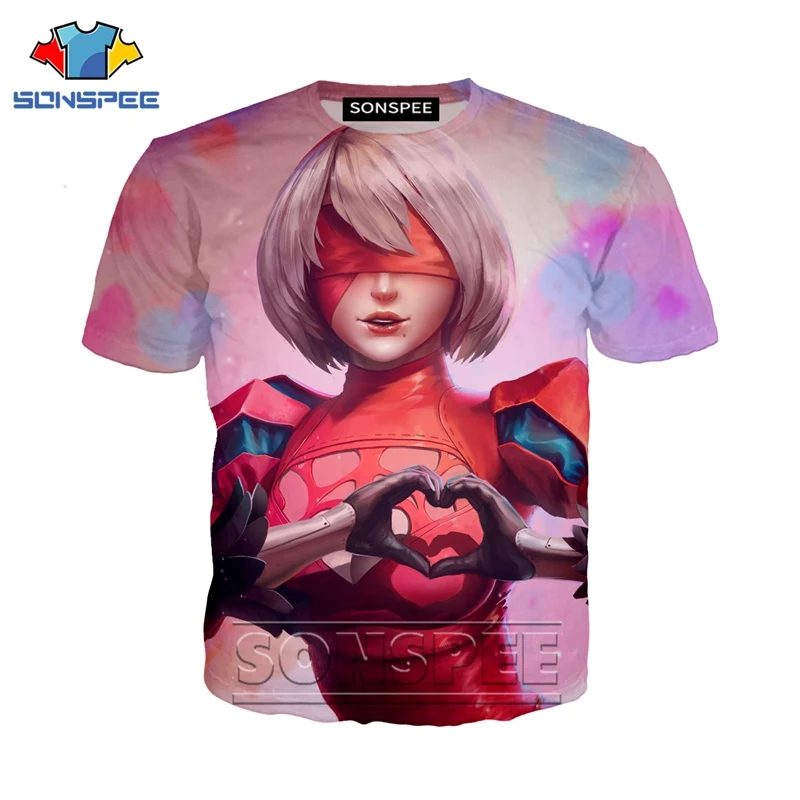 Футболка Мужская/женская с 3D принтом тенниска из аниме Игра в стиле рок модная