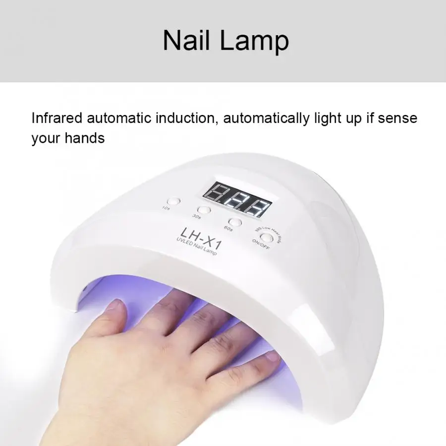 52 вт профессиональная лампа для маникюра Гель лак ногтей быстрая сушилка