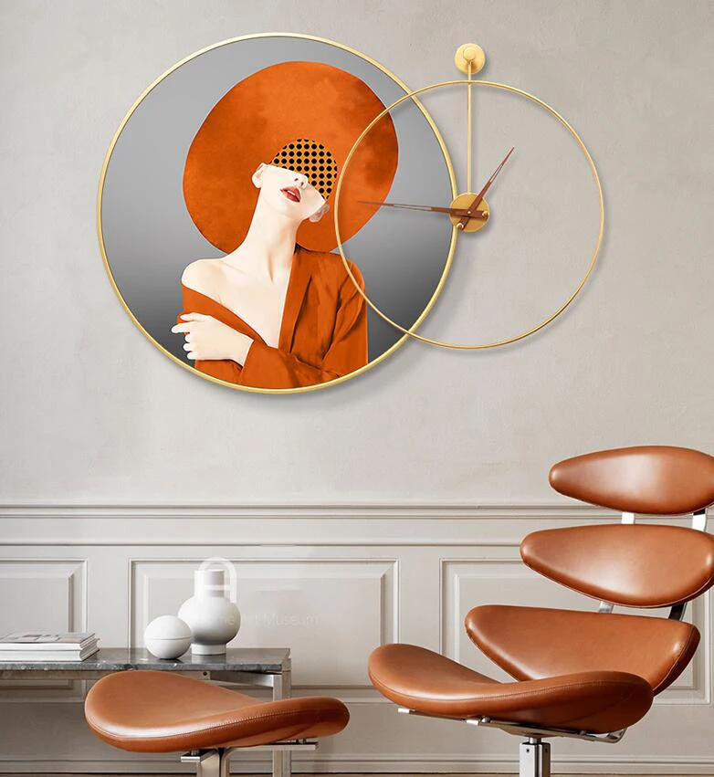 

Character Painting Wrought Iron Wall Clocks Wall Hangings Home Store Wall Mural Crafts Hotel KTV Wall Sticker Decoration