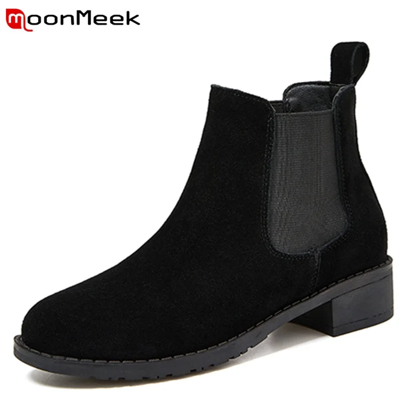 

MoonMeek 2022 New Arrival Ladies Shoes Fashion Hot Sale Ankle Boots Comfortable Simple Chelsea Boots Leisure Women Winter Boots