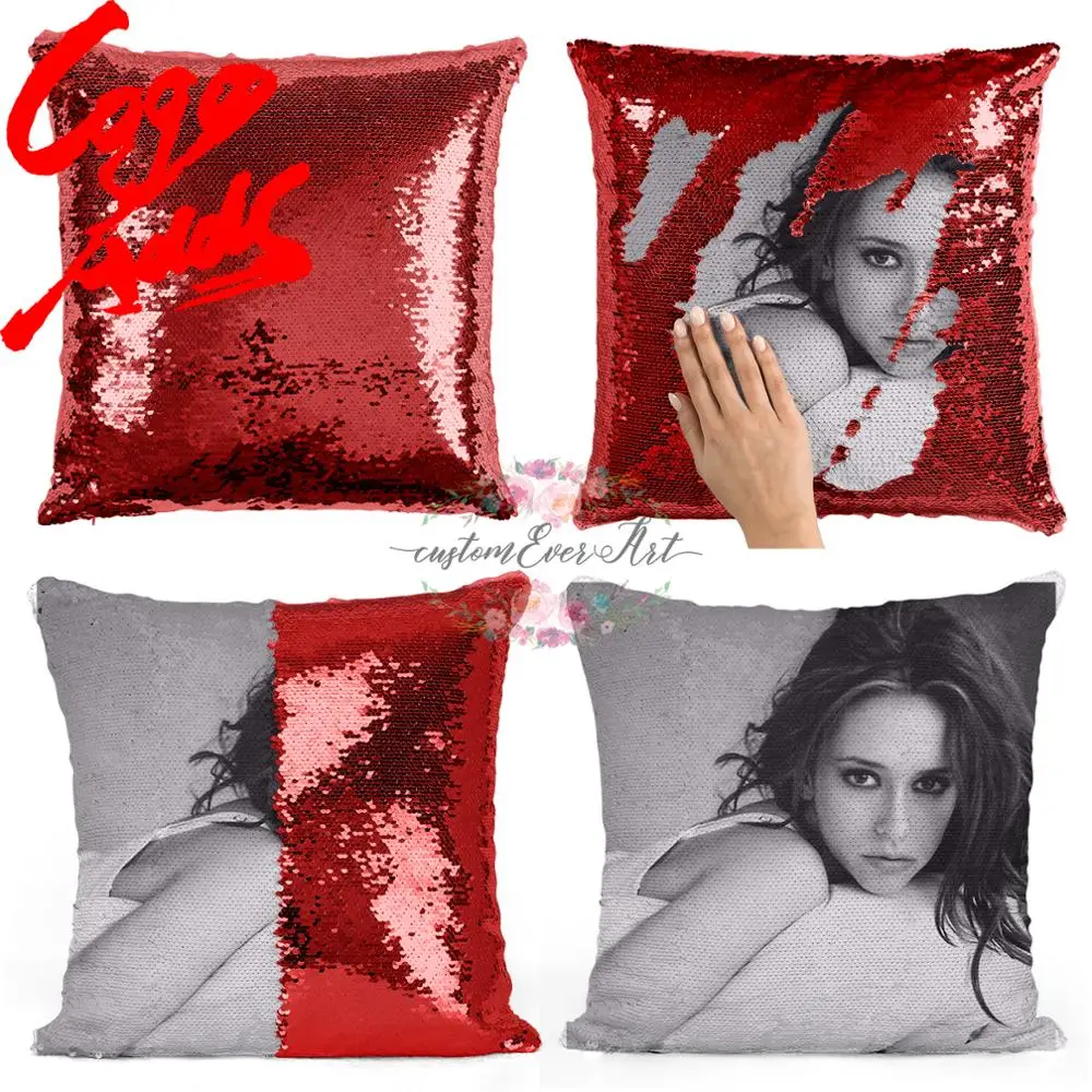 Подушка с блестками Дженнифер Love Hewitt | Наволочка Двухцветная подушка Подарок для