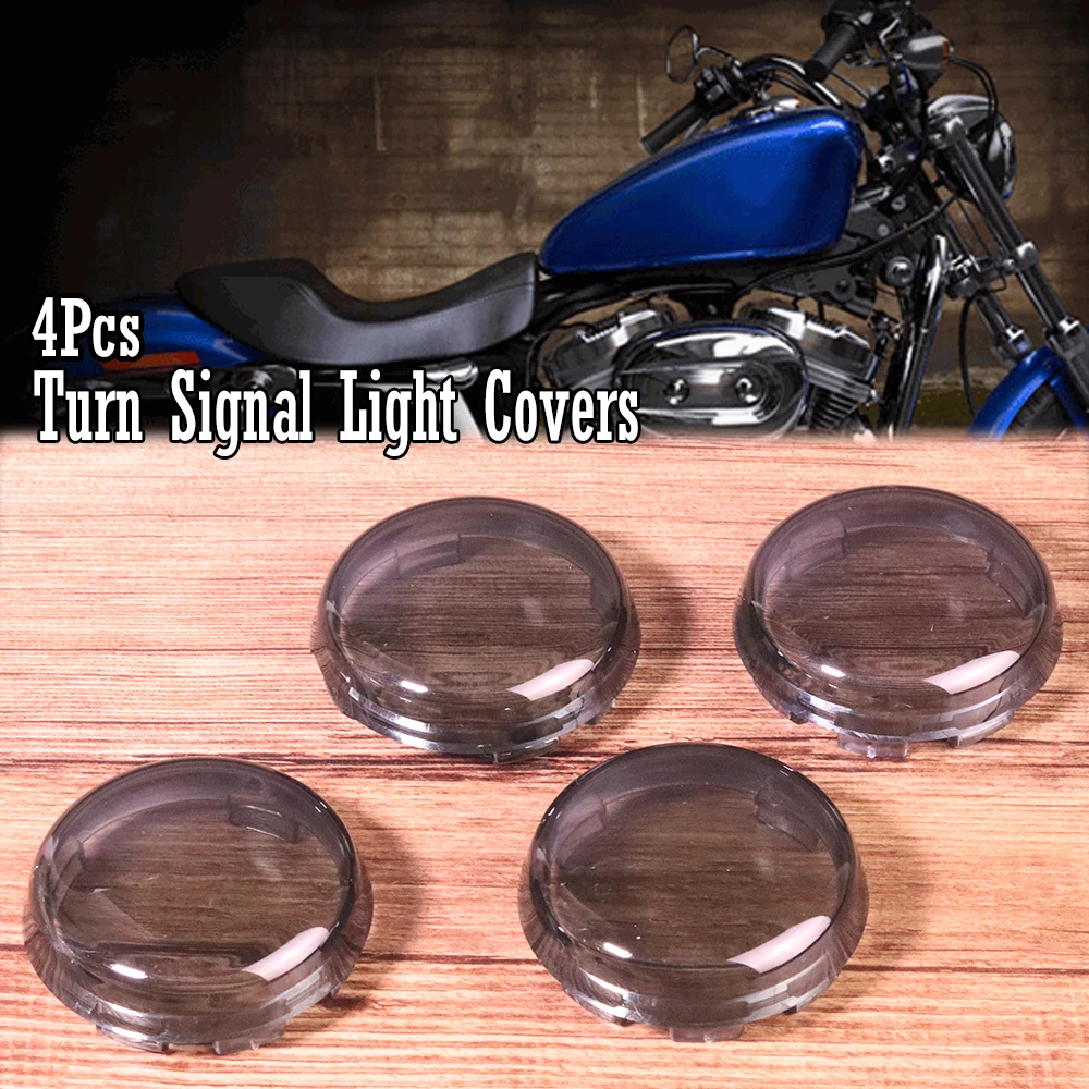 

4x Gray Turn Signal Light Indicator Len Cover Motorcycle Accessory Gray Lamp Shell Fit For Harley Touring Sportster 883/XL1200