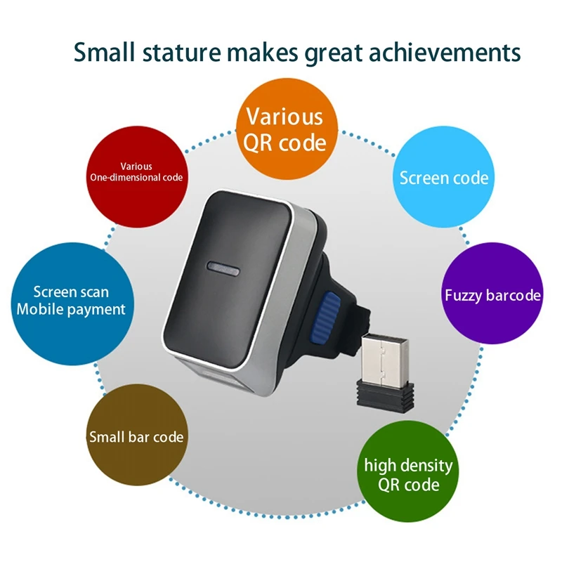 Портативный 1D и 2D Bluetooth сканер штрих-кода портативный беспроводной мини-сканер