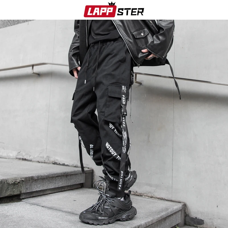 LAPPSTER Мужские Streetwear бегуны Брюки 2019 Mens Hip Hop Black Тренировочные штаны мужчины
